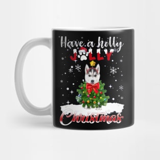 Have A Holly Jolly Christmas Husky Dog Xmas Tree Mug